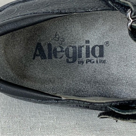 Alegria Belle Black Swirl BEL-521 Embossed Leather Mary Jane Flats - Size 7-7.5 - Picture 10 of 14